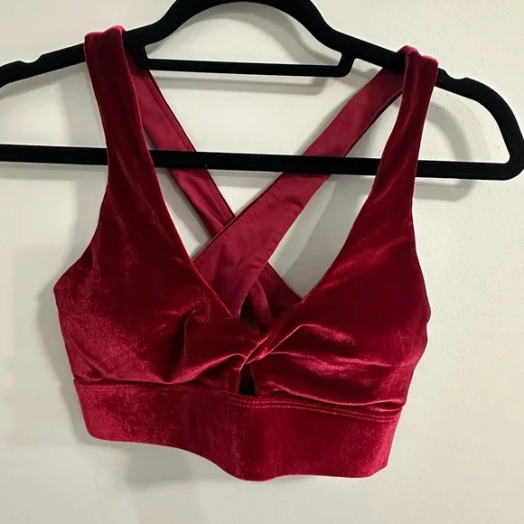 Fabletics Velvet Red Two-Piece Set - Picture 2 of 8
